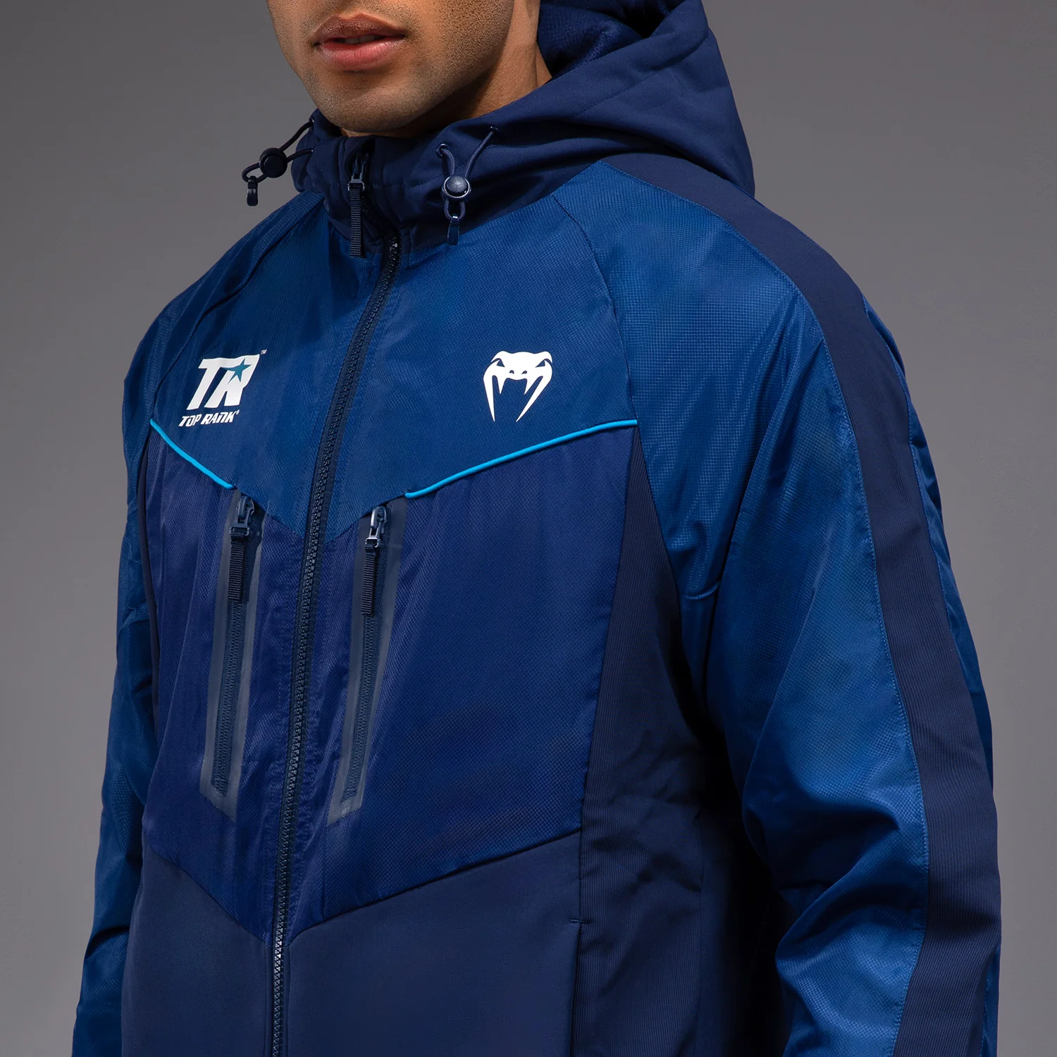 Venum x Top Rank Original Sudadera con Cremallera Completa para Hombre - Azul Marino - Image 5