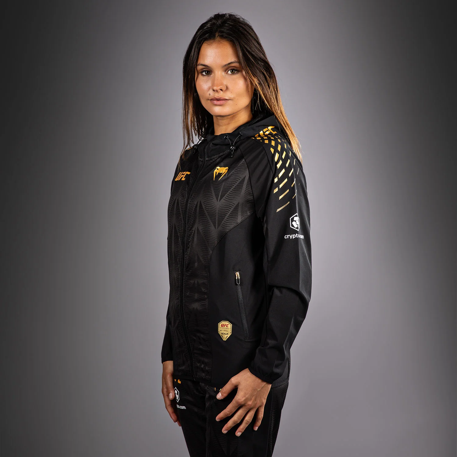UFC Zenith by Venum Authentic Fight Night Sudadera de walkout Mujer Personalizado - Champion - Image 3