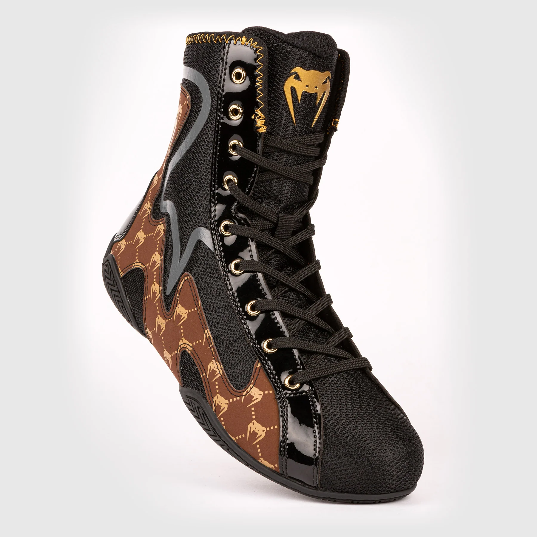 Zapatillas de boxeo Venum Elite Evo Monogram - Negro/Marrón
