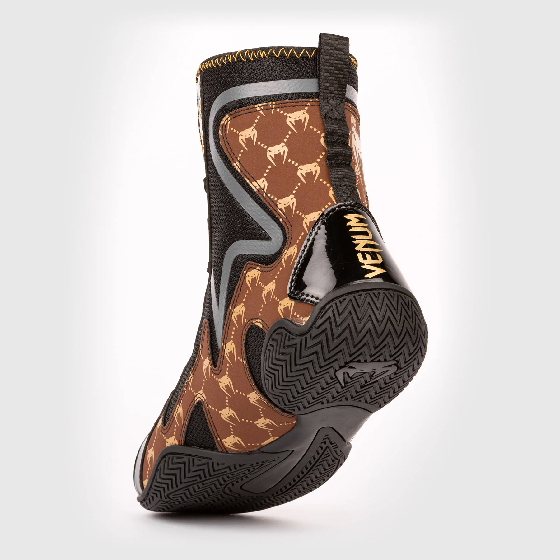 Zapatillas de boxeo Venum Elite Evo Monogram - Negro/Marrón - Image 4