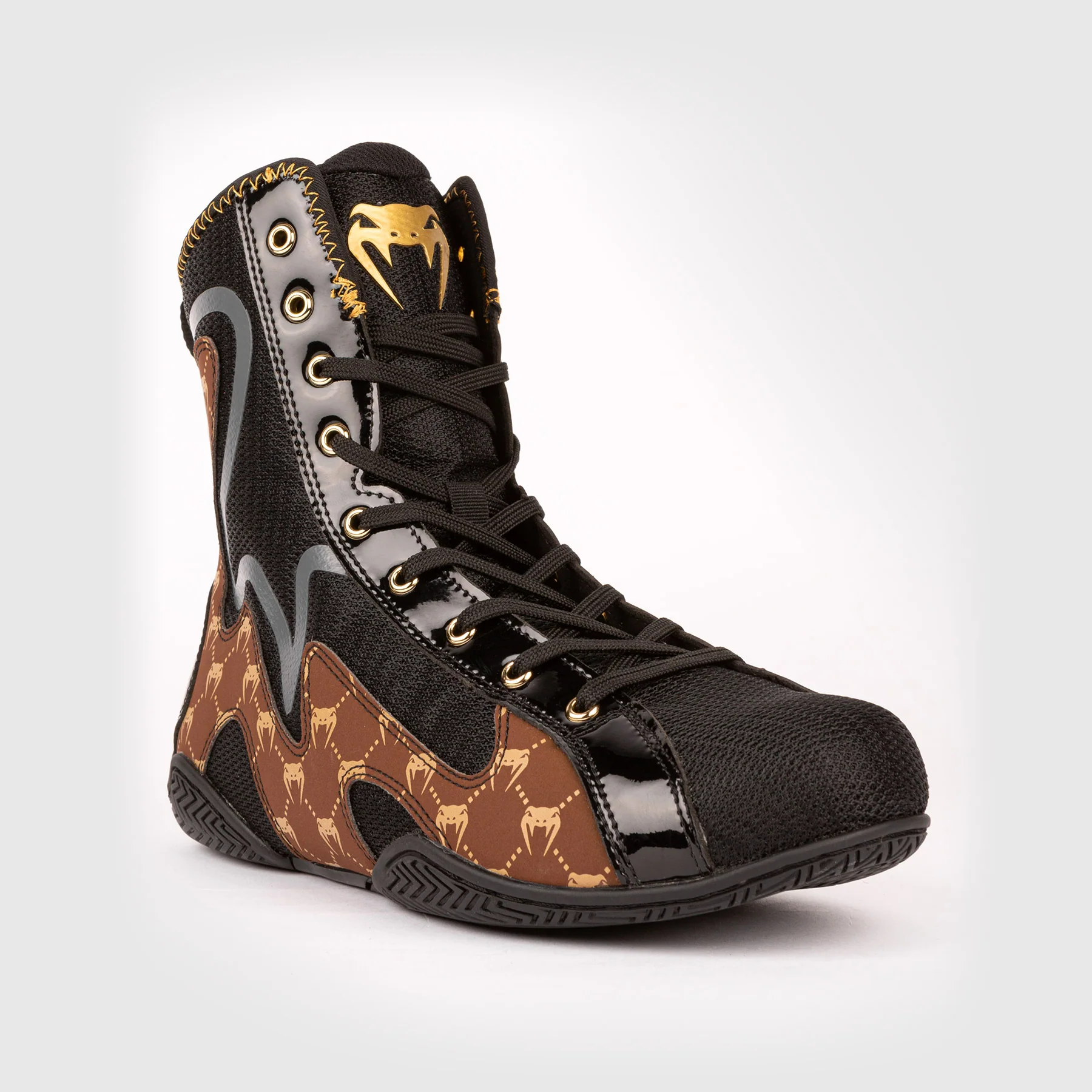 Zapatillas de boxeo Venum Elite Evo Monogram - Negro/Marrón - Image 5