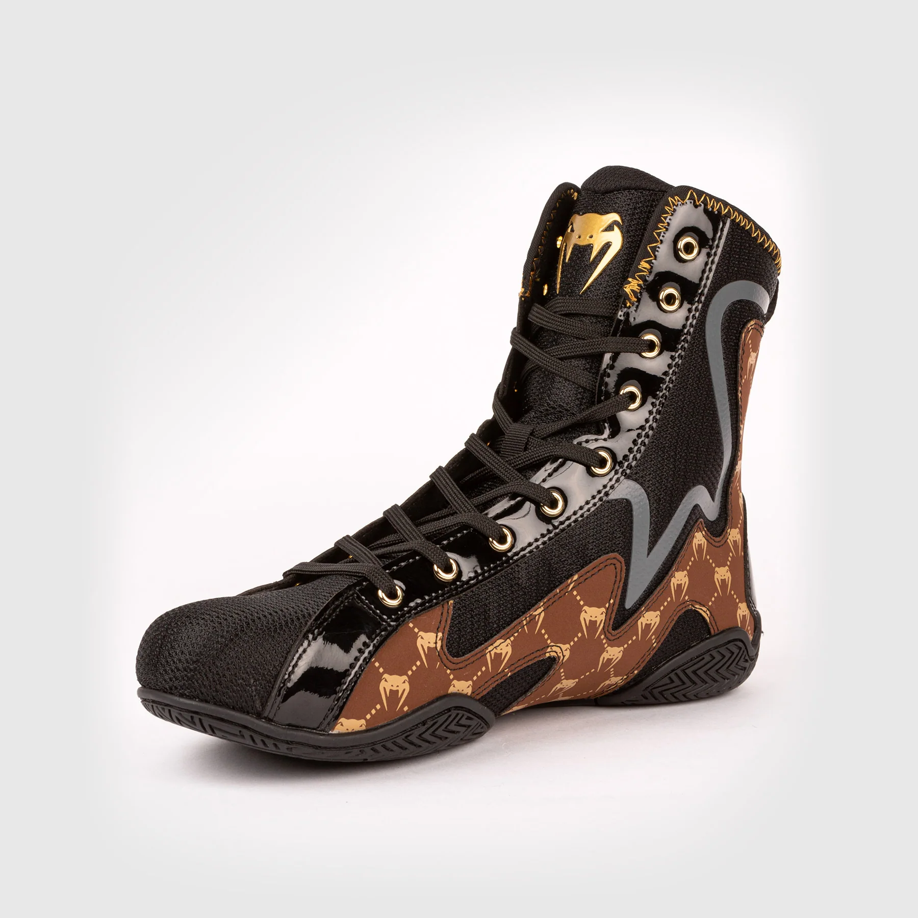 Zapatillas de boxeo Venum Elite Evo Monogram - Negro/Marrón - Image 6