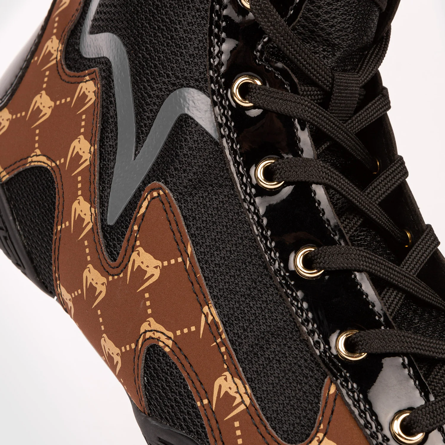 Zapatillas de boxeo Venum Elite Evo Monogram - Negro/Marrón - Image 8